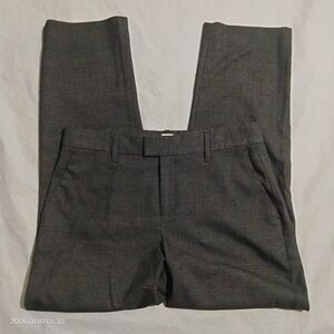 Gap Womens Grey Plaid Grid Check Flat Front Pants Size 6R(30x27)